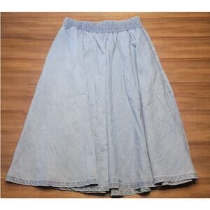 We The Free (Free People) Midi Denim Swing Skirt Size Small